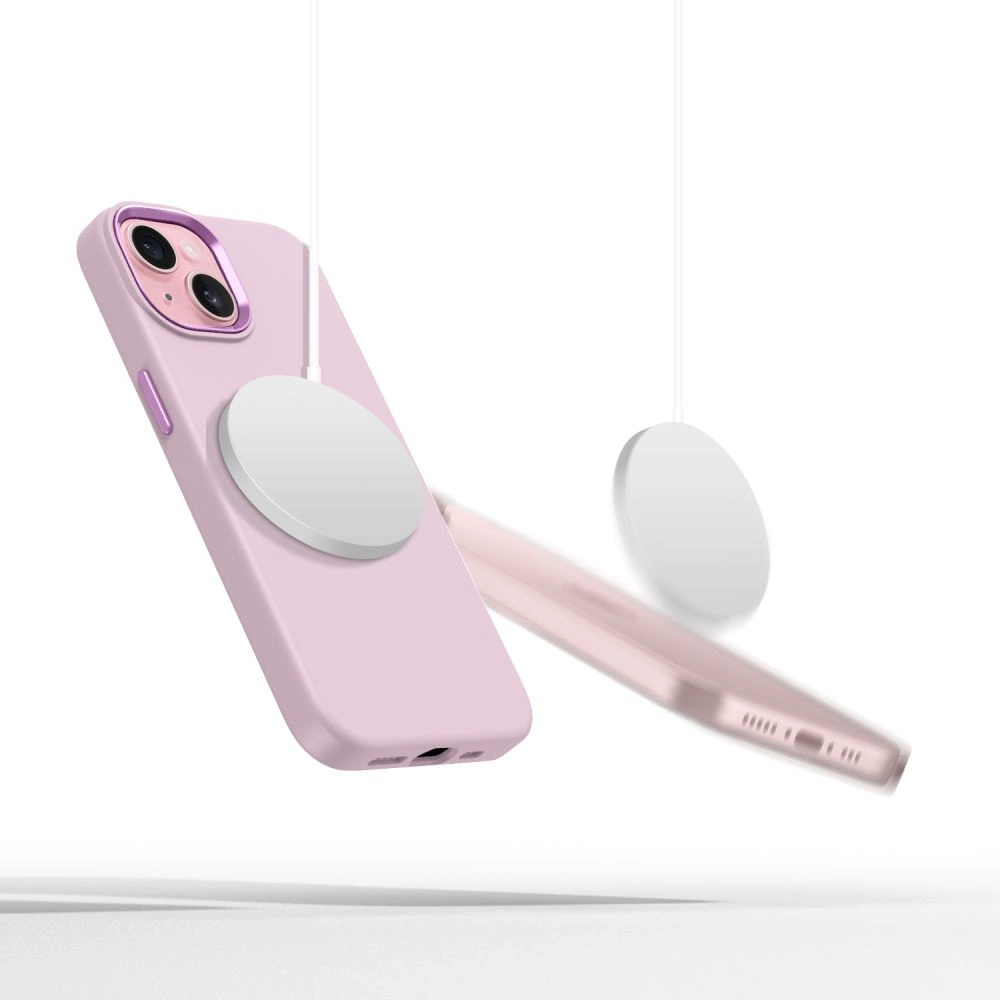 Tech-Protect Silicone PU MagSafe iPhone 15 Case - Pinkeng