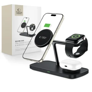 Tech-Protect QI15W-A45 3in1 Wireless Charger with MagSafe for Apple Devices - Blackeng