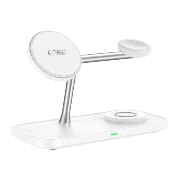 Tech-Protect QI15W-A45 3in1 Wireless Charger with MagSafe for Apple Devices - Whiteeng