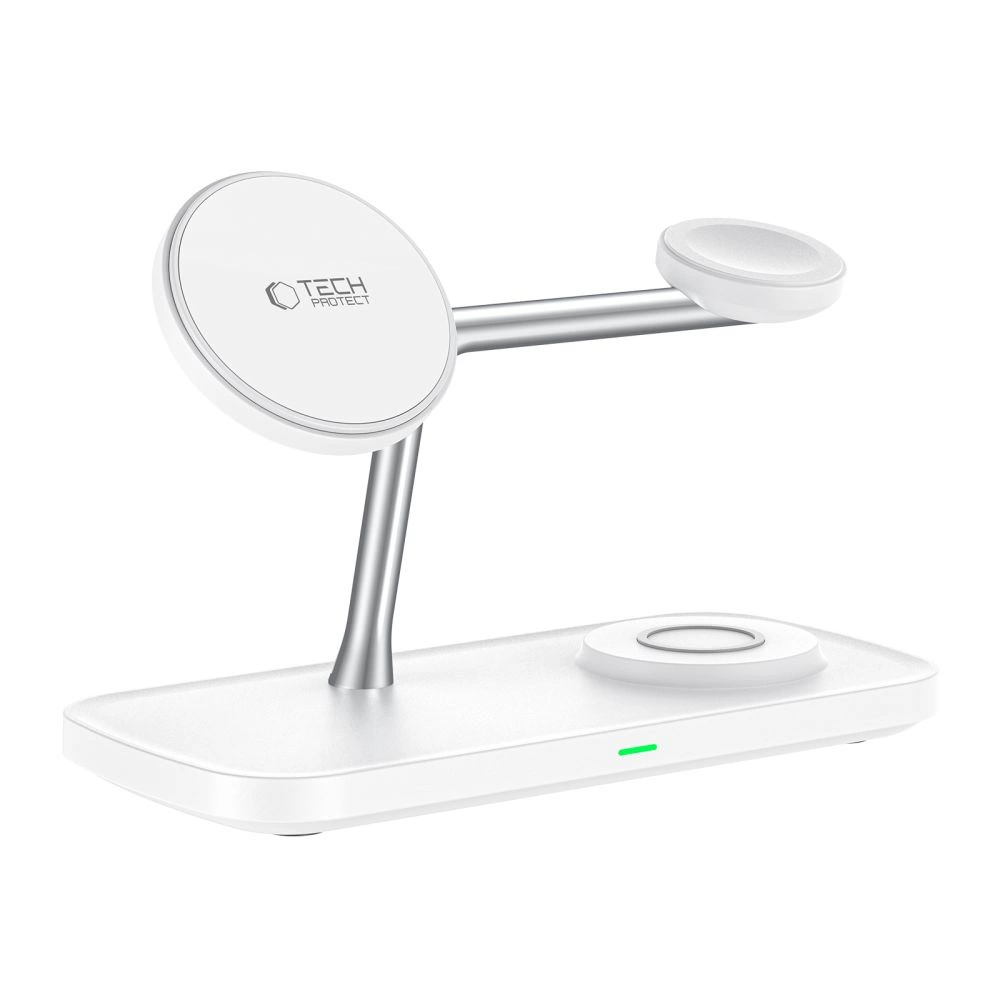 Tech-Protect QI15W-A45 3in1 Wireless Charger with MagSafe for Apple Devices - Whiteeng