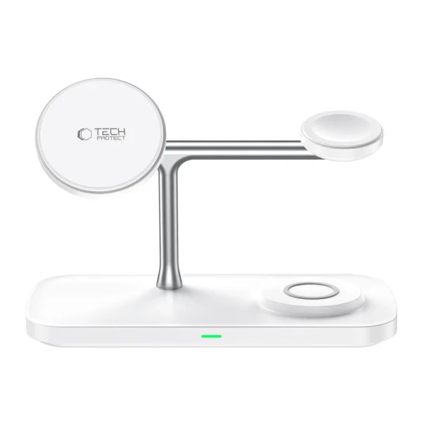 Tech-Protect QI15W-A45 3in1 Wireless Charger with MagSafe for Apple Devices - Whiteeng