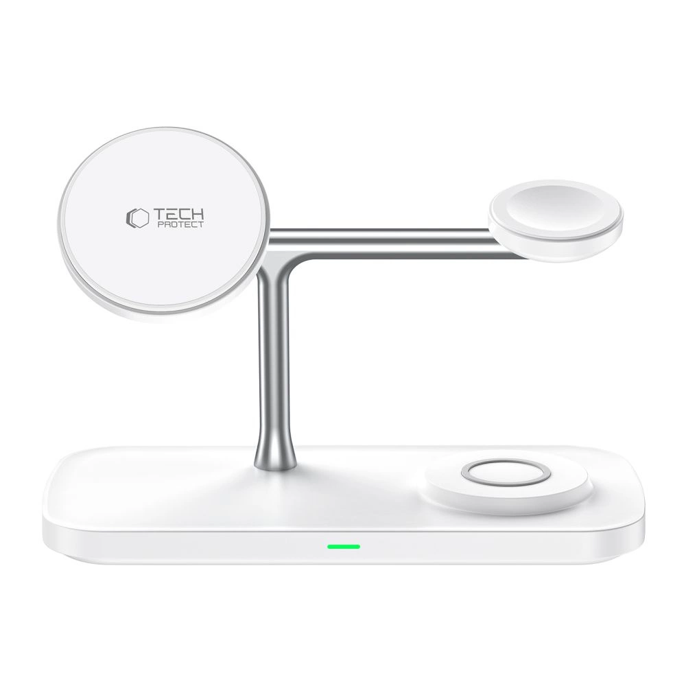 Tech-Protect QI15W-A45 3in1 Wireless Charger with MagSafe for Apple Devices - Whiteeng