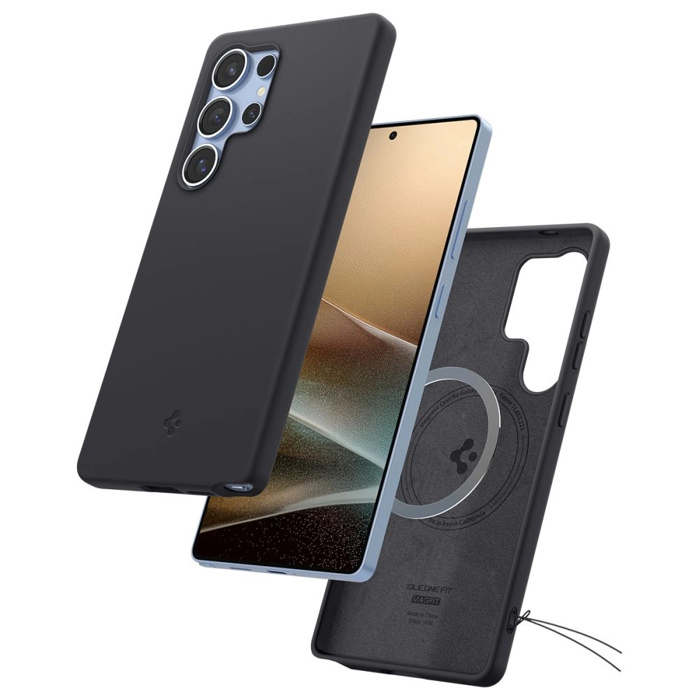Spigen Silicone Fit Mag Case for Samsung Galaxy S25 Ultra - Blackeng