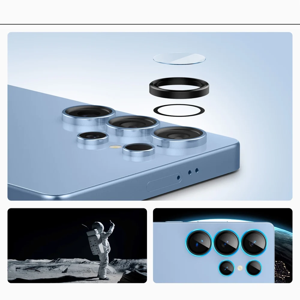 Spigen Optik Pro GLAS.TR EZ FIT 2-pack Camera Cover for Samsung Galaxy S25 Ultra - Blackeng