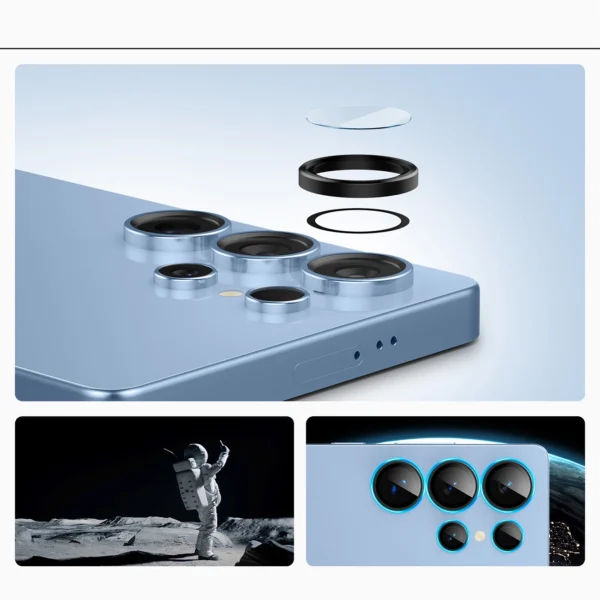Spigen Optik Pro GLAS.TR EZ FIT 2-pack Camera Cover for Samsung Galaxy S25 Ultra - Blackeng