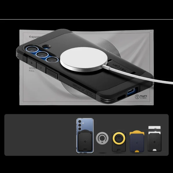 Spigen Tough Armor MagSafe case for Samsung Galaxy S25 - blackeng