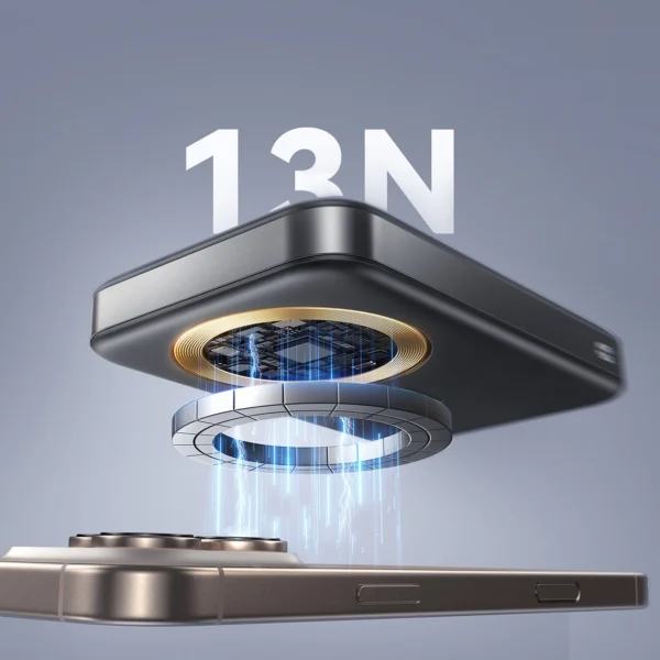 Joyroom JR-PBM12 10000mAh 22.5W Qi2 Powerbank, MagSafe Compatible, with Ring Base - Blackeng