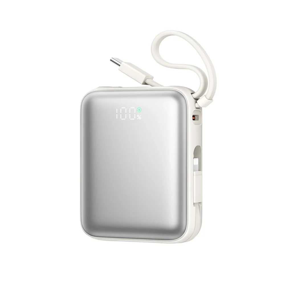 Joyroom JR-PBF27 10000mAh 22.5W Powerbank with Built-in USB-C and Lightning Cables - Whiteeng