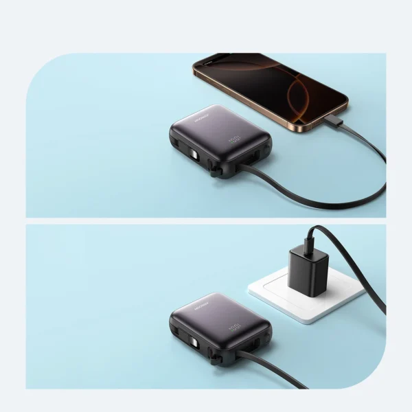 Joyroom JR-PBF27 10000mAh 22.5W Powerbank with Built-in USB-C and Lightning Cables - Blackeng