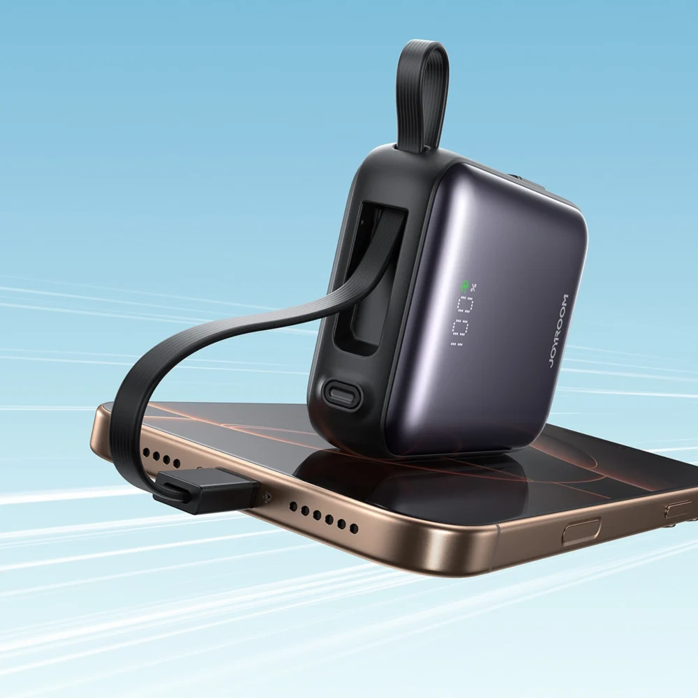 Joyroom JR-PBF27 10000mAh 22.5W Powerbank with Built-in USB-C and Lightning Cables - Blackeng