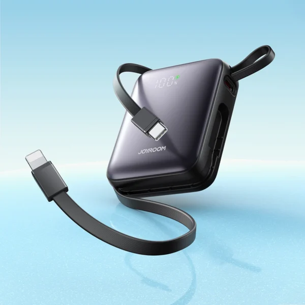 Joyroom JR-PBF27 10000mAh 22.5W Powerbank with Built-in USB-C and Lightning Cables - Blackeng