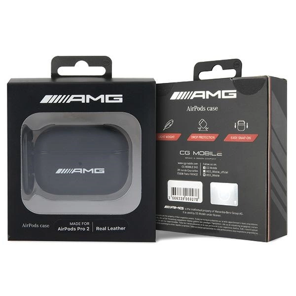 AMG AMAP2SLWK AirPods Pro 2 (2022/2023) cover black/black Leather White Logoeng