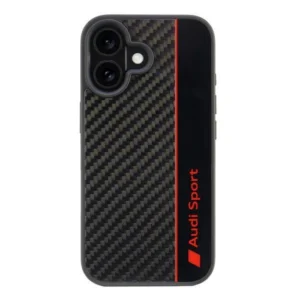 Audi Carbon Fiber Stripe Case for iPhone 16 6.1" - Blackeng
