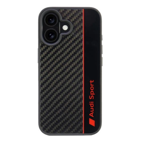 Audi Carbon Fiber Stripe Case for iPhone 16 6.1" - Blackeng