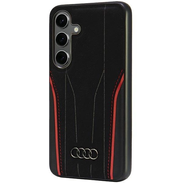 Audi Genuine Leather MagSafe S24 S921 black-red hardcase AU-TPUPCS24-R8/D3-RDeng