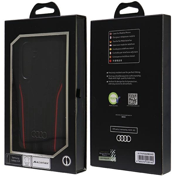 Audi Genuine Leather MagSafe S24 S921 black-red hardcase AU-TPUPCS24-R8/D3-RDeng