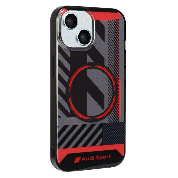 Audi IML Sport MagSafe Case iPhone 15 / 14 Plus Plus 6.7" black/black hardcase AU-IMLMIP15M-RSQ/D2-BKeng