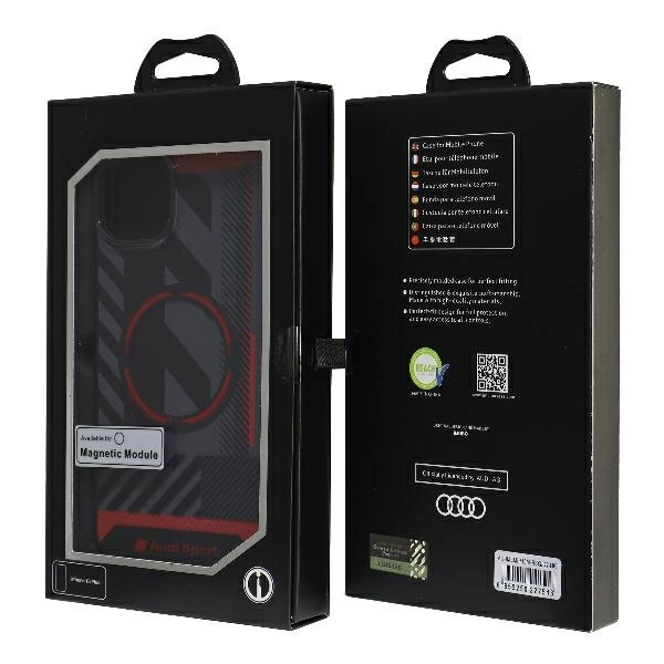 Audi IML Sport MagSafe Case iPhone 15 / 14 Plus Plus 6.7" black/black hardcase AU-IMLMIP15M-RSQ/D2-BKeng