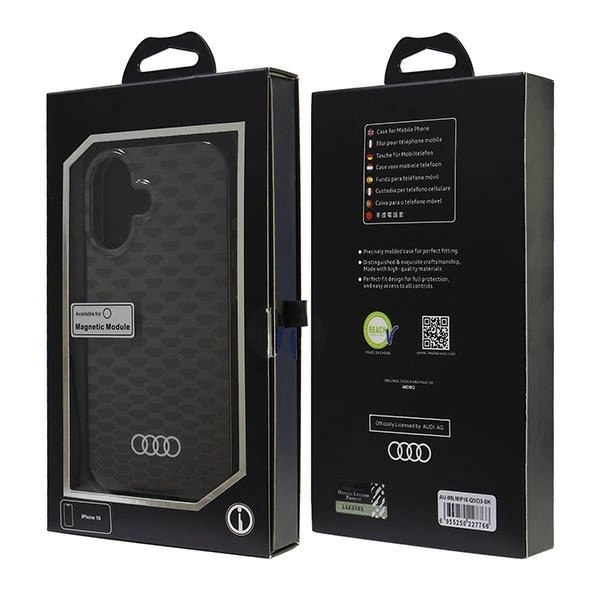 Audi IML Stitching Pattern MagSafe iPhone 16 6.1" black/black hardcase AU-IMLMIP16-Q5/D3-BKeng