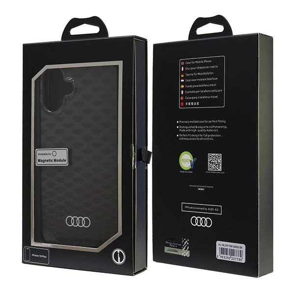 Audi IML Stitching Pattern MagSafe iPhone 16 Plus 6.7" black/black hardcase AU-IMLMIP16M-Q5/D3-BKeng