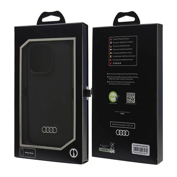 Audi Silicone Case iPhone 16 Pro 6.3" black/black hardcase AU-LSRIP16P-Q3/D1-BKeng