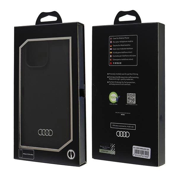 Audi Silicone Case iPhone 16 Pro Max 6.9" black/black hardcase AU-LSRIP16PM-Q3/D1-BKeng