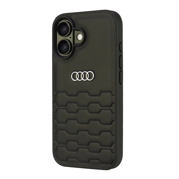 Audi Synthetic Leather iPhone 16 6.1" black/black hardcase AU-TPUPCIP16-GT/D2-BKeng