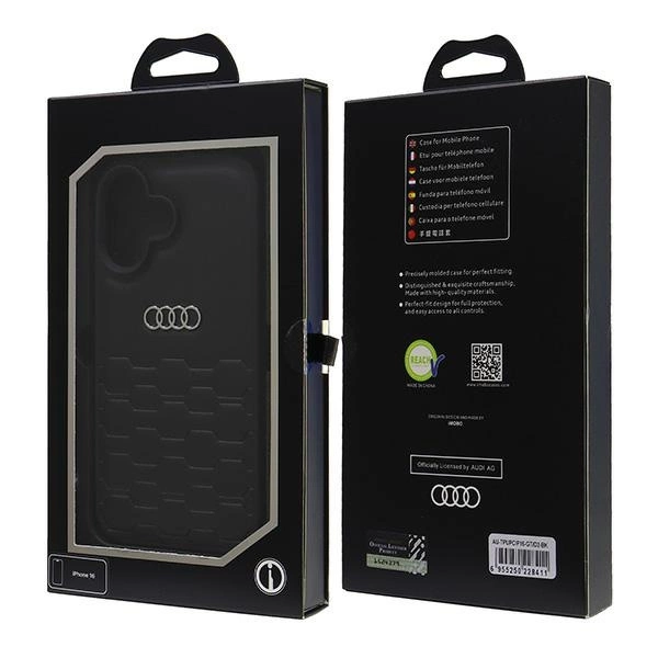 Audi Synthetic Leather iPhone 16 6.1" black/black hardcase AU-TPUPCIP16-GT/D2-BKeng