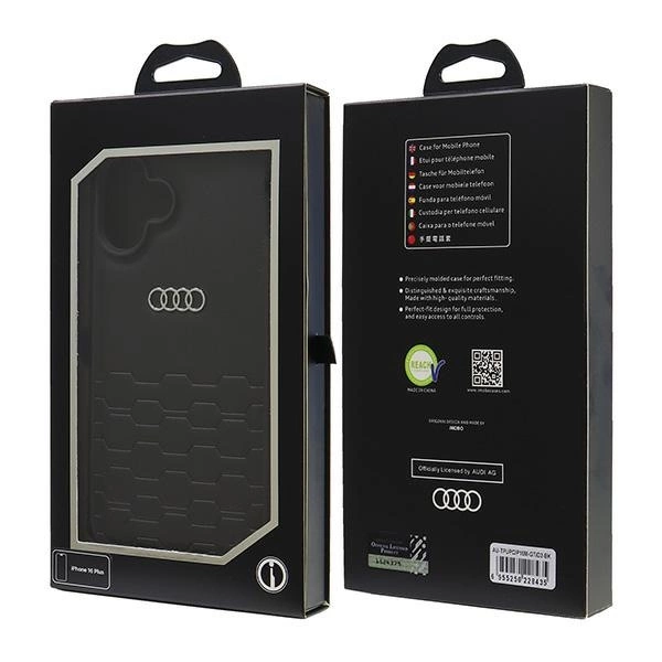 Audi Synthetic Leather iPhone 16 Plus 6.7" black/black hardcase AU-TPUPCIP16M-GT/D2-BKeng
