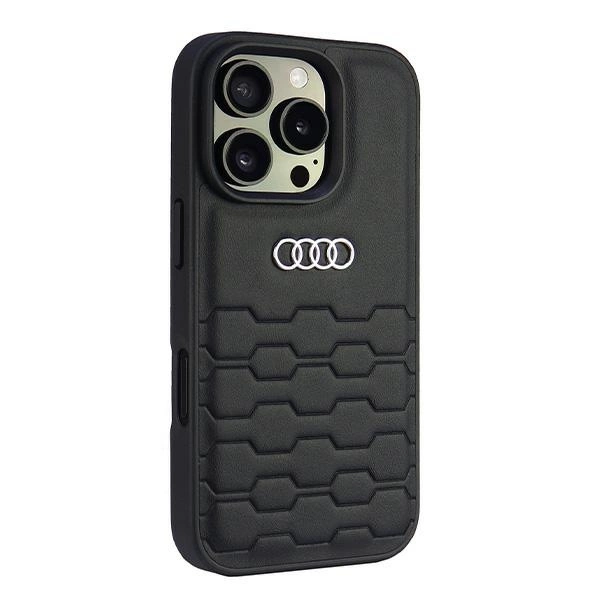 Audi Synthetic Leather iPhone 16 Pro 6.3" black/black hardcase AU-TPUPCIP16P-GT/D2-BKeng