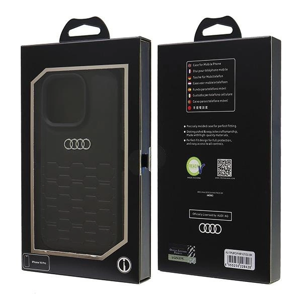 Audi Synthetic Leather iPhone 16 Pro 6.3" black/black hardcase AU-TPUPCIP16P-GT/D2-BKeng