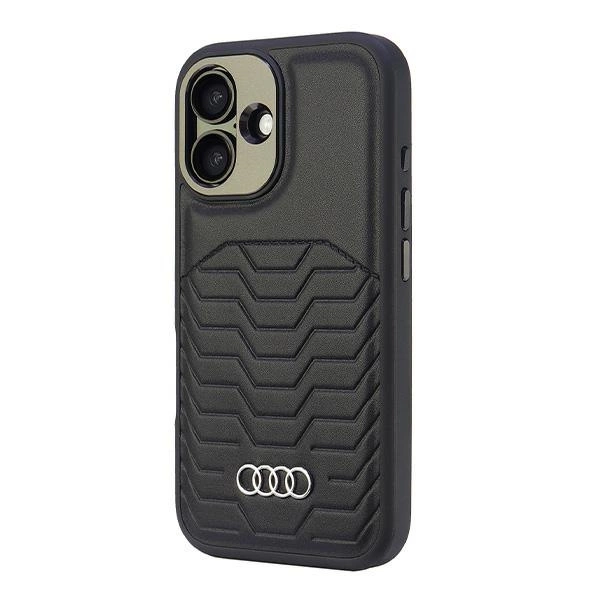 Audi Synthetic Leather MagSafe iPhone 16 6.1" black/black hardcase AU-TPUPCMIP16-GT/D3-BKeng