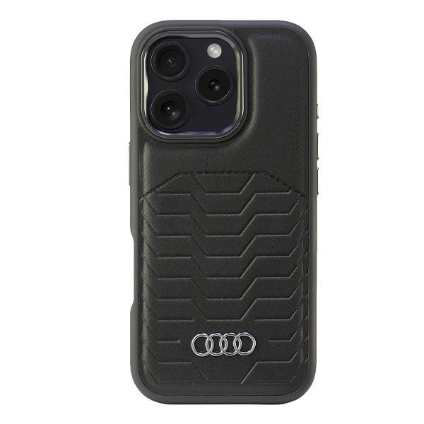 Audi Synthetic Leather MagSafe iPhone 16 Pro 6.3" black/black hardcase AU-TPUPCMIP16P-GT/D3-BKeng