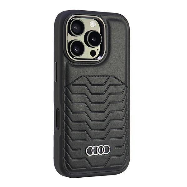 Audi Synthetic Leather MagSafe iPhone 16 Pro 6.3" black/black hardcase AU-TPUPCMIP16P-GT/D3-BKeng