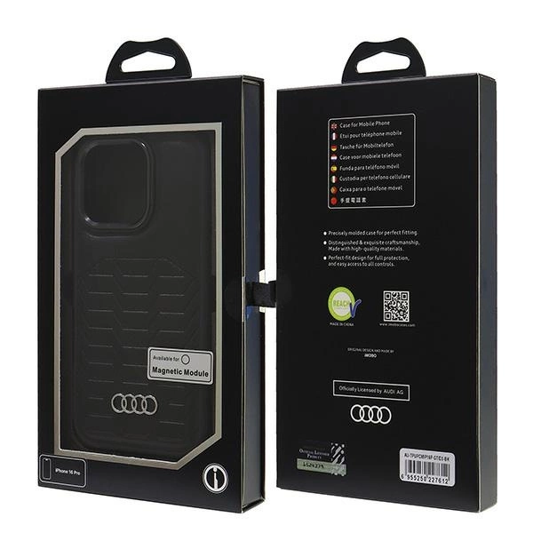 Audi Synthetic Leather MagSafe iPhone 16 Pro 6.3" black/black hardcase AU-TPUPCMIP16P-GT/D3-BKeng