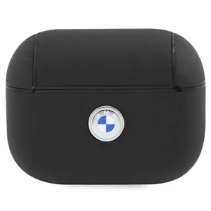 BMW BMAP2SSLBK AirPods Pro 2 (2022/2023) cover black/black Geniune Leather Silver Logoeng