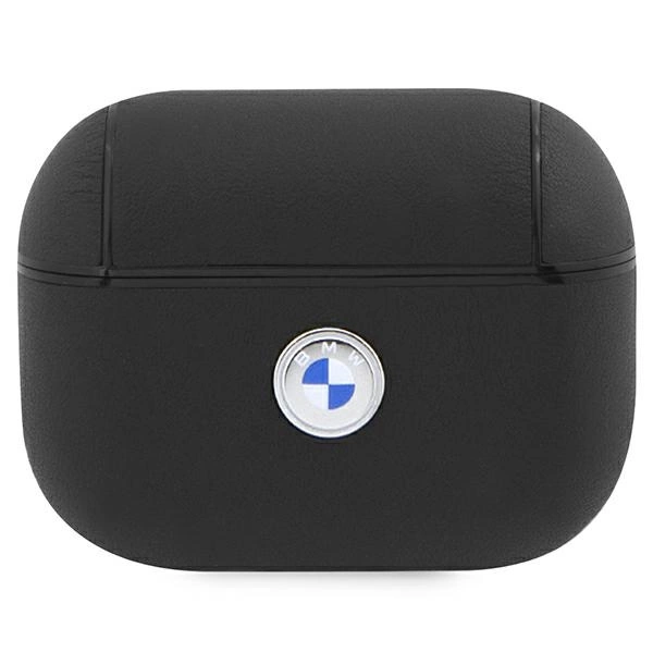 BMW BMAP2SSLBK AirPods Pro 2 (2022/2023) cover black/black Geniune Leather Silver Logoeng