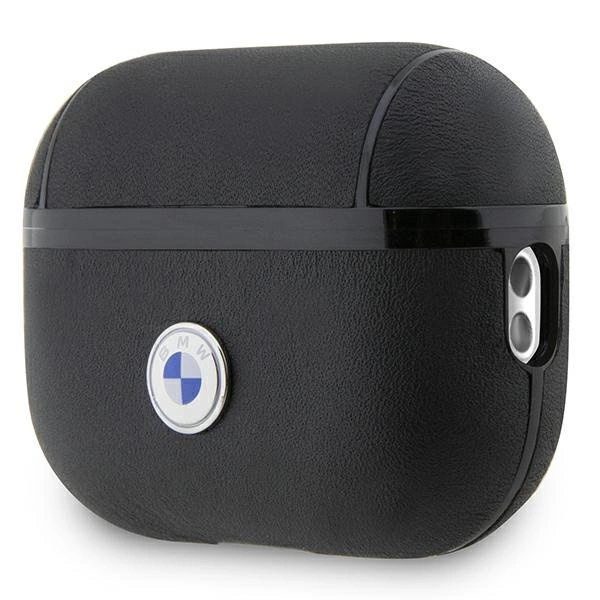 BMW BMAP2SSLBK AirPods Pro 2 (2022/2023) cover black/black Geniune Leather Silver Logoeng