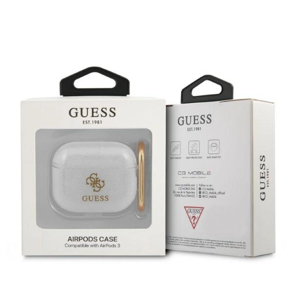 Guess GUA3UCG4GT AirPods 3 cover Transparent Glitter Collectioneng