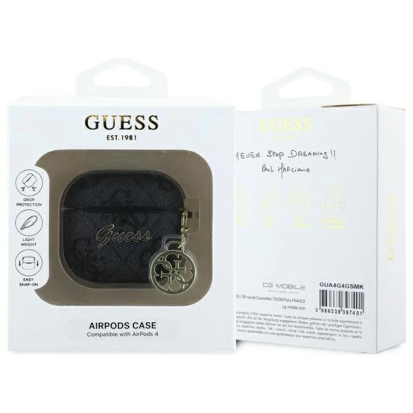 Guess GUA4G4GSMK AirPods 4 cover black/black 4G Charm Collectioneng