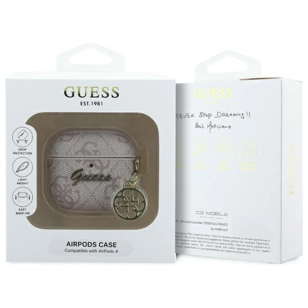 Guess GUA4G4GSMP AirPods 4 cover pink/pink 4G Charm Collectioneng