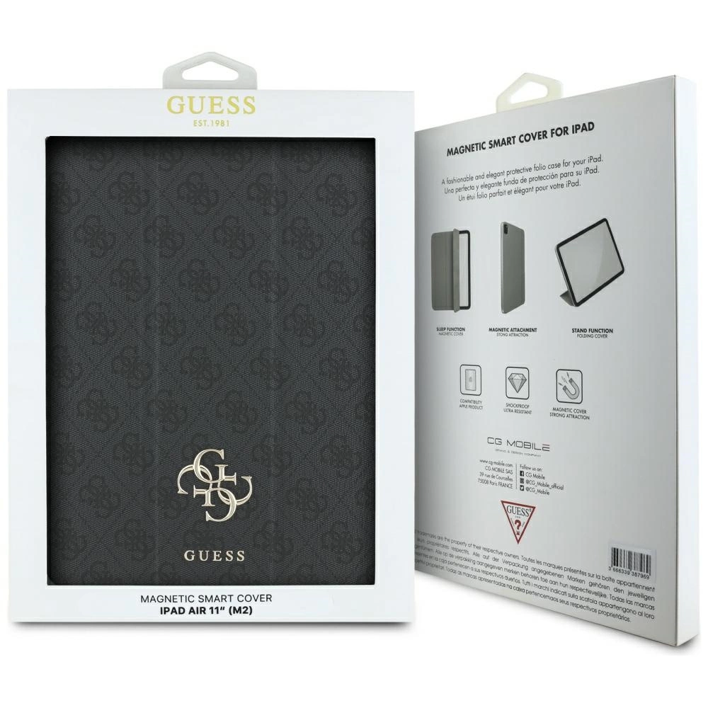 Guess GUFC11RM24PS4SGK iPad Air 11" 2024 black/black Magnetic 4G Big Logoeng