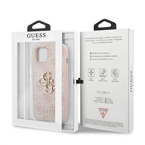 Guess 4G Big Metal Logo Case for iPhone 13 / 14 / 15 6.1" - Pinkeng