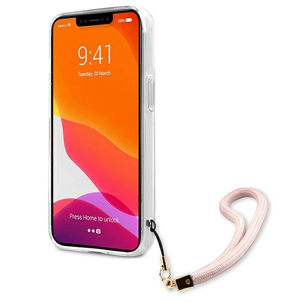 Guess Marble Strap Collection iPhone 13 Pro Max 6.7" Case - Pinkeng