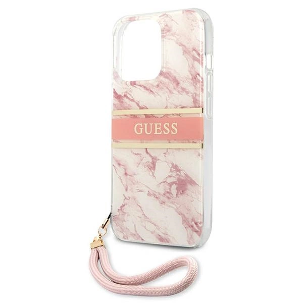 Guess Marble Strap Collection iPhone 13 Pro Max 6.7" Case - Pinkeng