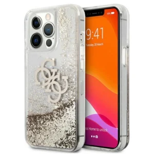 Guess 4G Big Liquid Glitter case for iPhone 13 Pro Max 6.7" - goldeng