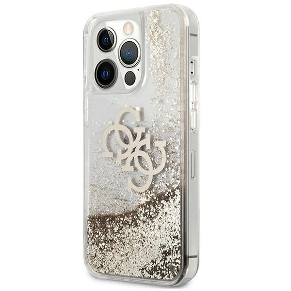Guess 4G Big Liquid Glitter case for iPhone 13 Pro Max 6.7" - goldeng