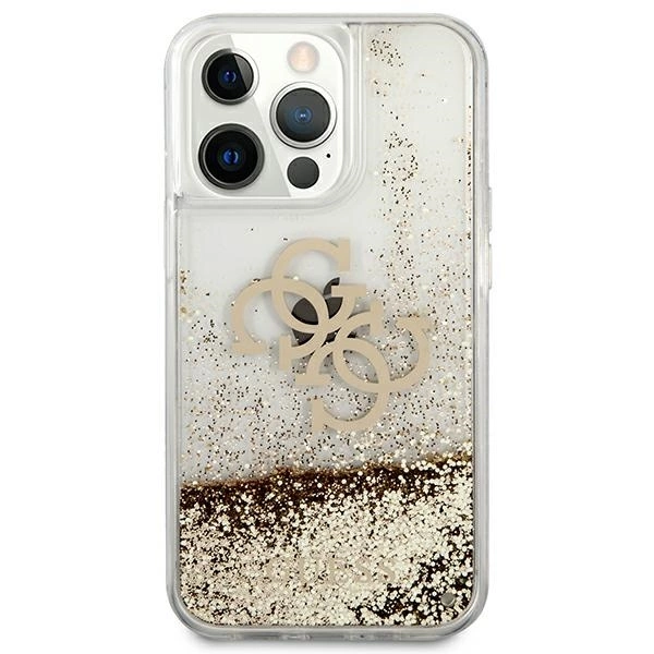 Guess 4G Big Liquid Glitter case for iPhone 13 Pro Max 6.7" - goldeng