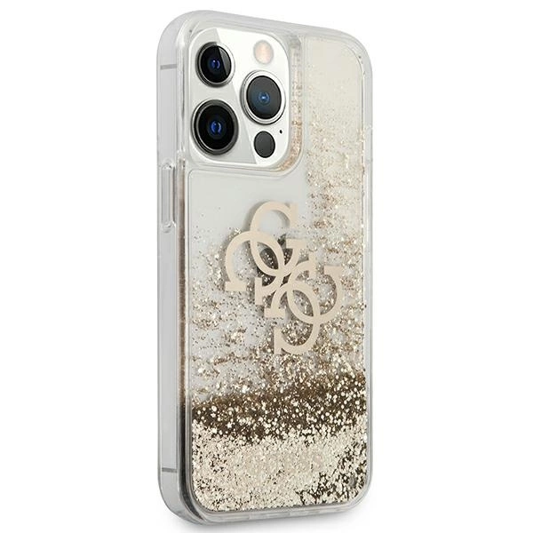 Guess 4G Big Liquid Glitter case for iPhone 13 Pro Max 6.7" - goldeng