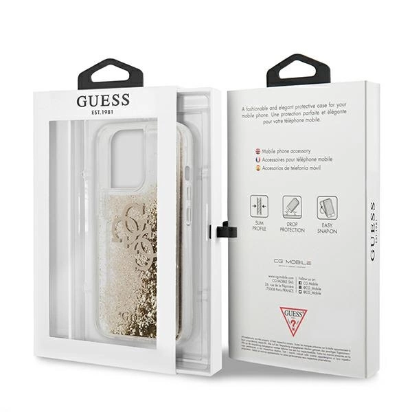 Guess 4G Big Liquid Glitter case for iPhone 13 Pro Max 6.7" - goldeng